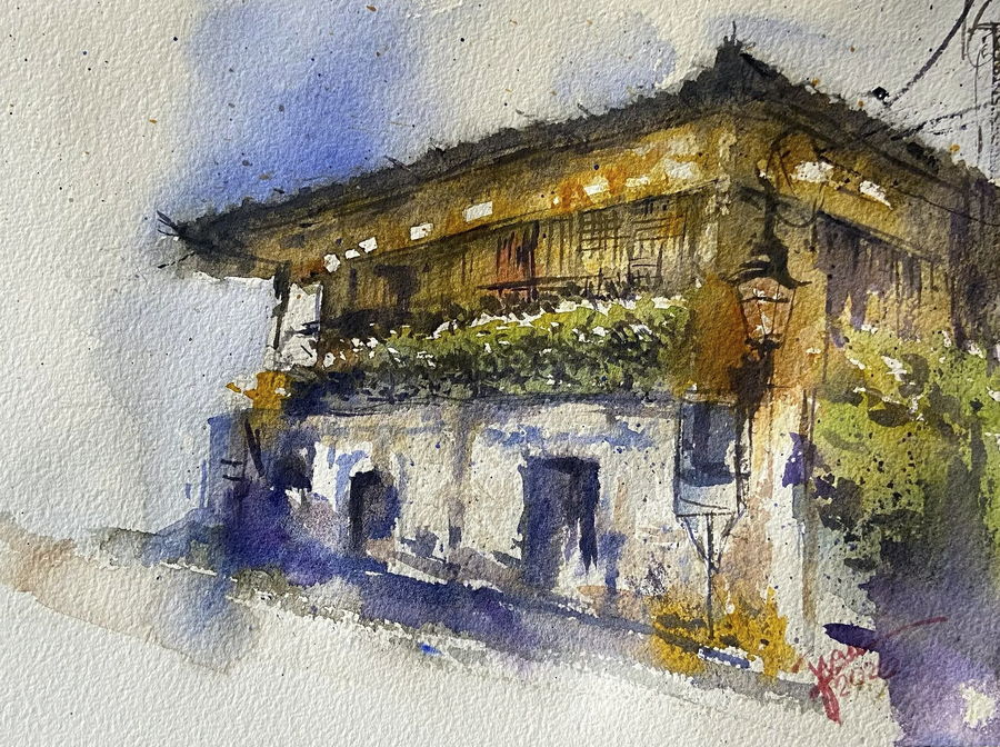 Casa Gorordo, a painting by Juan Pabrua
