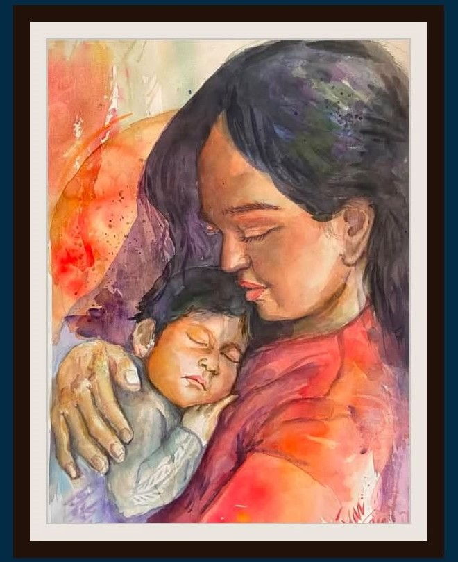 Mother and Child, a painting by Juan Pabrua