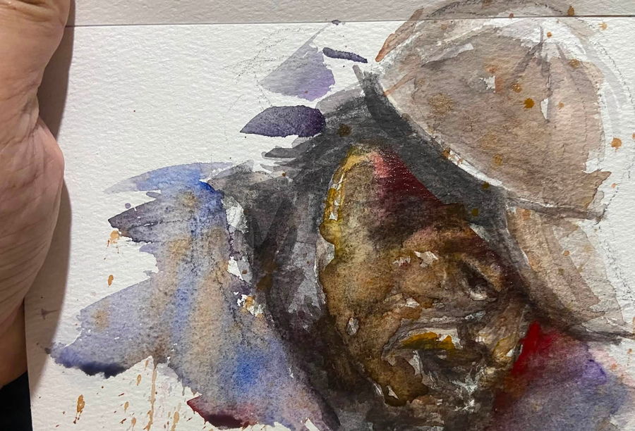 Untitled painting from the Juan Pabrua archive — no title is recorded