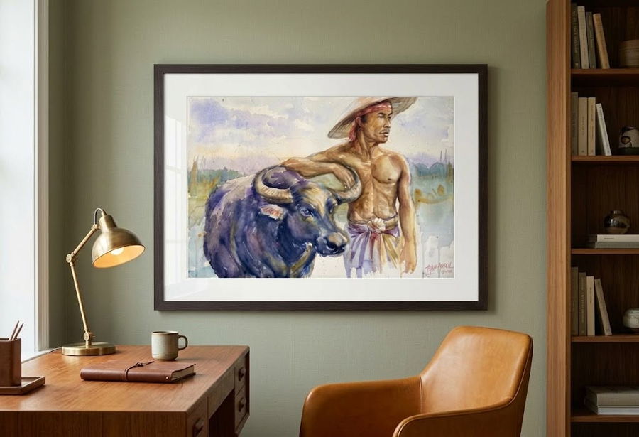 The Original Coworker, a painting by Juan Pabrua