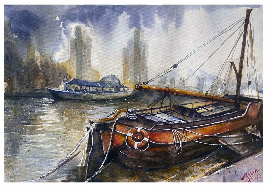 Rotterdam, a painting by Juan Pabrua