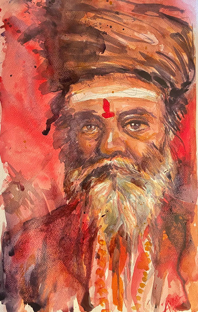 Sadhu, a painting by Juan Pabrua